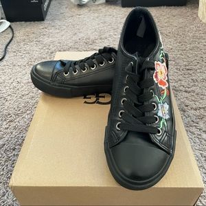 Leather Embroidered Sneakers